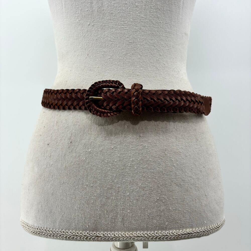 Milor Belt Womens Sz Small Medium Brown Braided Weaved